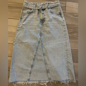 Girls’ Zara midi length denim skirt